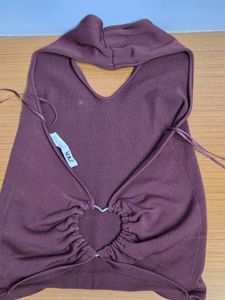 ZARA Sleeveless Halter Neck Top back Heart detai