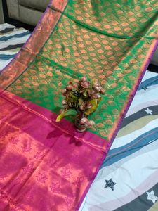 Beautiful Green Kanjeevaram Silk Saree