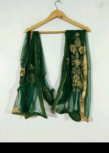 Elegant Green &amp; Gold Indian Dress