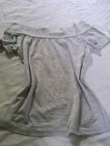 Grey Off-Shoulder Top