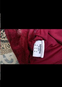 Burgundy Lace Sleeve Top
