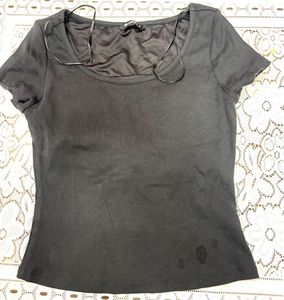 Ribbed Black Sleeveless Top