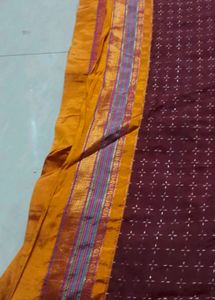 Maroon Saree with Golden Border