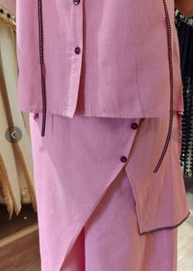 Blush Pink Flap Pant Ribbon Coord Set