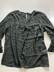 Elegant Dark Green Bell Sleeve Top