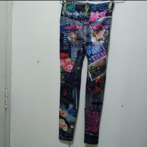 ColorFuel multicolour floral printed legging jegging