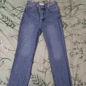High Waist Blue Denim Jeans