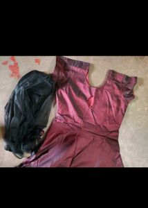 Elegant Maroon Peplum Gown