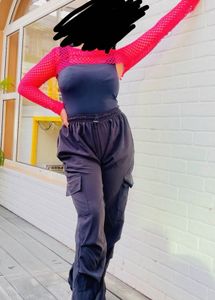 Hot Pink Fishnet Bolero Top