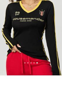 Black & Yellow Striped V-Neck Top