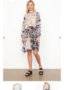 SECOND FEMAY Boho Tie-Dye Tiered Midi Dress