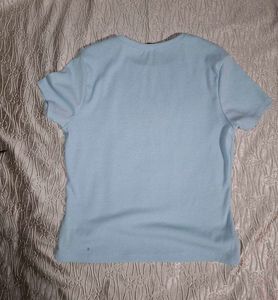 Light Blue T-Shirt with Bowl of Olives Print