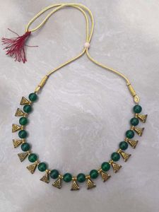 Emerald Green Beaded Necklace Set