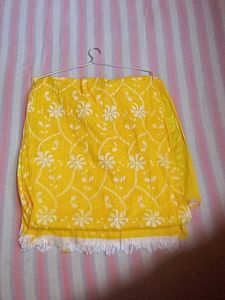 Yellow printed Dupatta