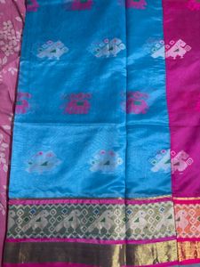 Beautiful Blue and Pink Saree