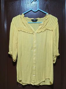 Yellow Button-Down Tunic Top