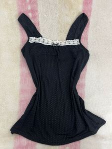 coquette Polka Dot Cami Top🩶🎀