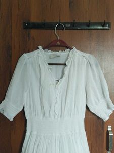 Boho Cottage Core whimsical tiered white dress