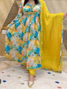 Floral Anarkali Kurta set with dupatta