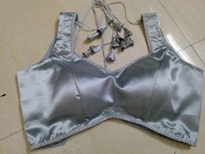 Greyish Silver Blouse (Front lace)