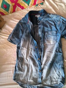 POPPERS BY PANTALOONS Denim  Sleeve Shir