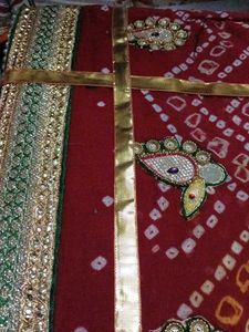 Designer Red Bandhani dupatta