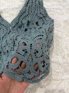 Crocheted Lace Crop Top
