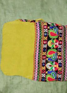 Vibrant Yellow Embroidered Skirt