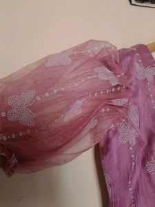 pink full frock