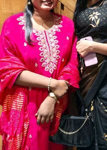 Vibrant Pink Embroidered Kurta Set