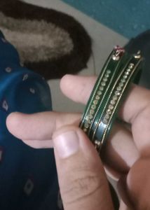 Green Bangles with Embellishments
