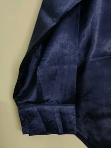 Navy Blue High Quality Sat in Women Shirt 42"-44"