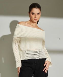 Off-Shoulder Knit Sweater