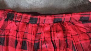 Red &amp; Black Plaid Skirt