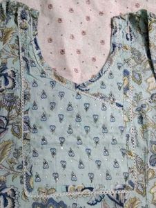 Blue Printed Kurta Set