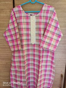 Pure Cotton Kurta With Embroidery
