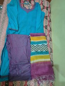 Blue Kurta Set with Dupatta