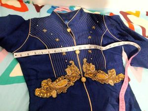 Vintage Blue Embroidered Kurti