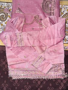 Party Wear Muave Embroidered saree
