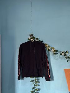 Striped Sleeve  Hoodie