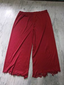 Red polka dot Palazzo Pants with Lace Detail