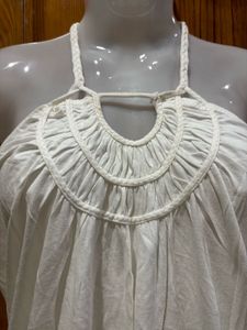 Boho White Halter Neck Top