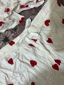 Cute Heart Print Pajama Set