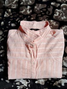 Classic Collar Design Peach Pink Kurti
