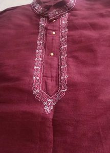 Men's Maroon Kurta