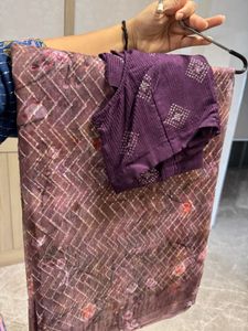 Beautiful Purple Saree with blouse