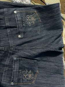 Sparkly Dark Wash Flare Jeans