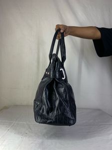 SSAMZIE Vintage Black Croc-Embossed Shoulder Bag