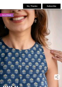 Indigo color Batik Print  A line kurti