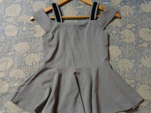Cute Grey Peplum Dress